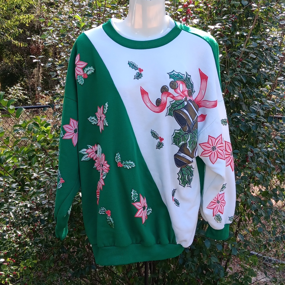 Nut Cracker Women's Size 24 Christmas Sweatshirt Mistletoe Vintage Green White